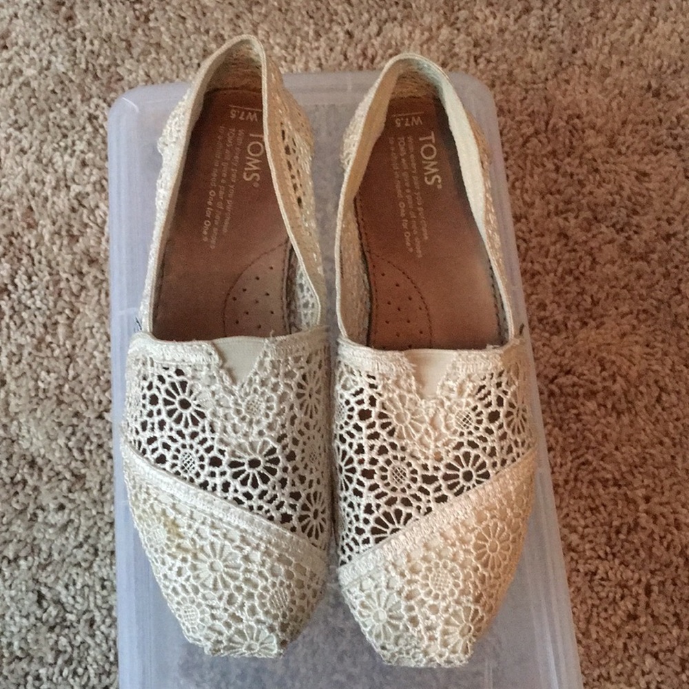Toms Crochet Moroccan Slip Ons